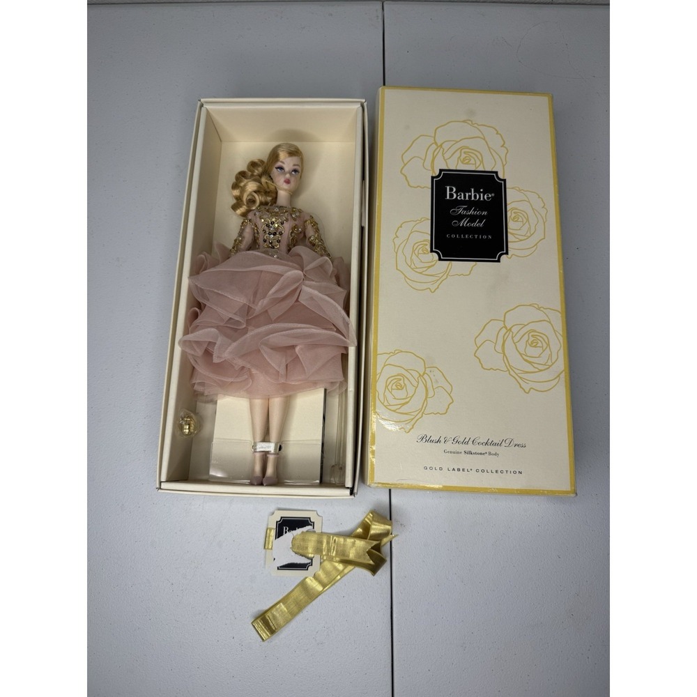Blush & Gold Cocktail Dress Silkstone Barbie  Fashion Model Collection 2016